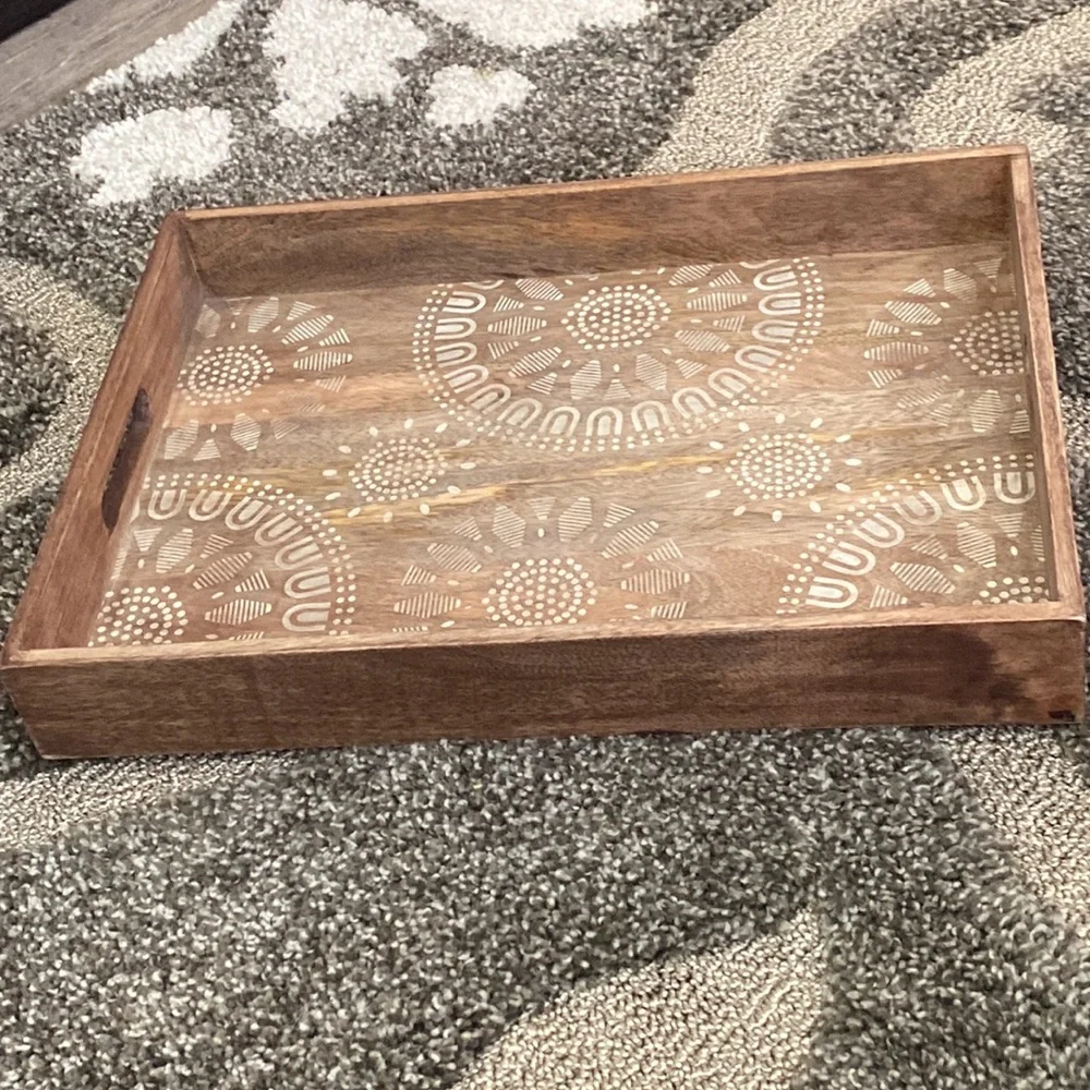 NWT Food Network Medallion Wood Serving Tray Kohl's 224123